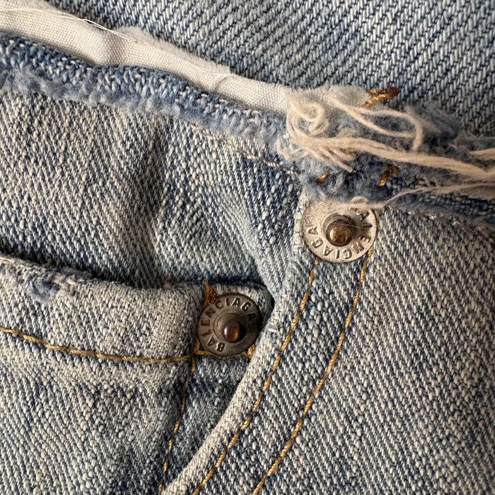 Balenciaga | Cut up double baggy jean. Made in Italy. Distressed. Size Small - Picture 7 of 17